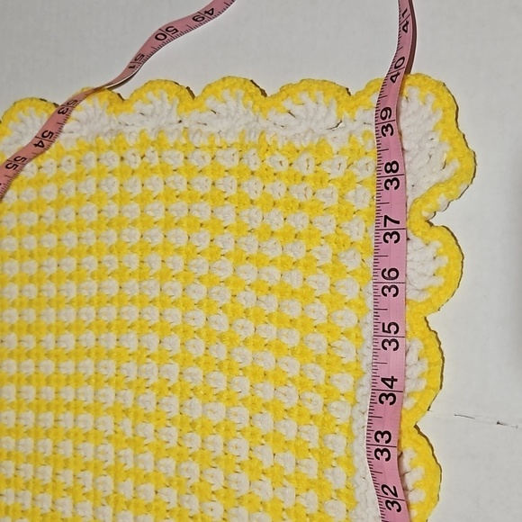 Handcrafted Knitted Yellow Baby Blanket - Picture 4 of 5